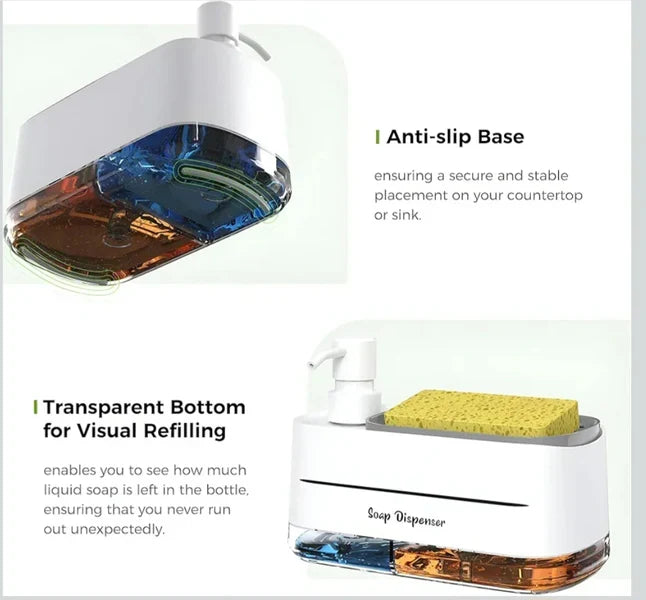 2-in-1 Hand and Dish Soap Dispenser Premium Quality