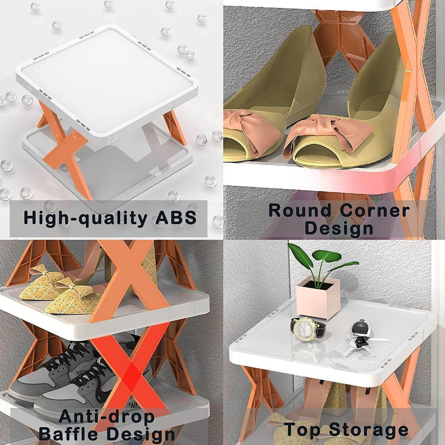 Adjustable Stackable Shoe Rack Organizer X Shape