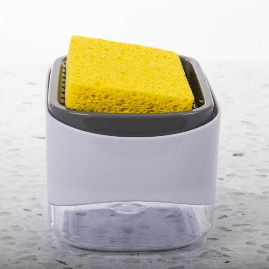 2-in-1 Soap Pump Dispenser with Sponge | Dish Soap Liquid Holder