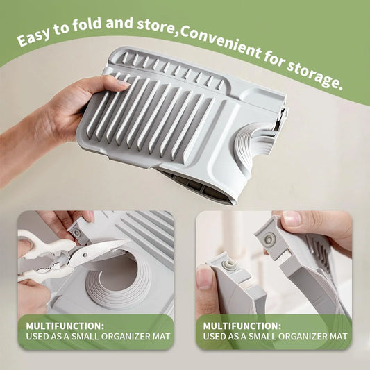 Silicone Sink Faucet Splash Guard Mat – Quick Drain & Drying Organizer