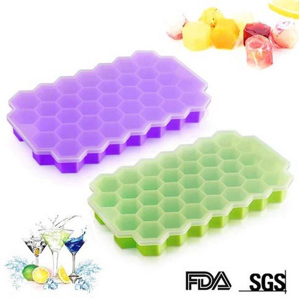 Honeycomb Ice Tray With Lid (pack of 2)