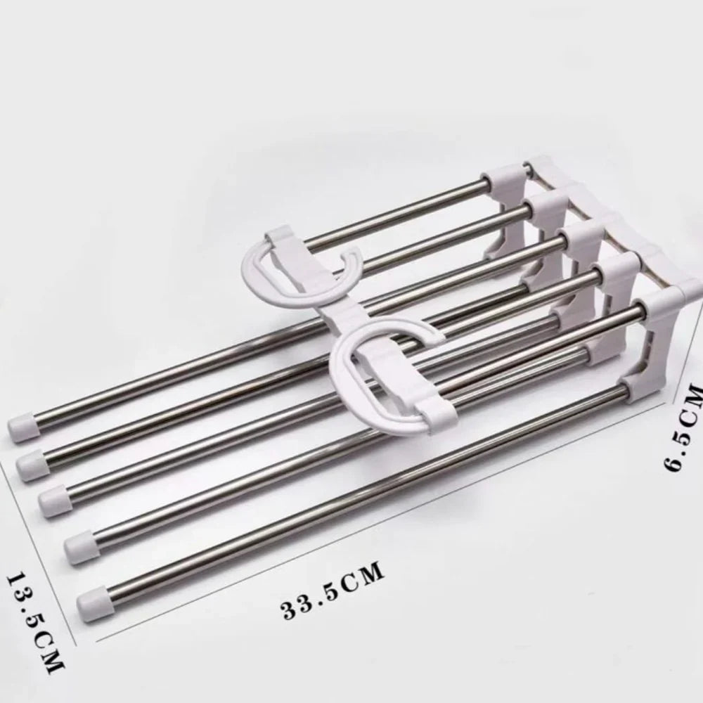 Premium Stainless Steel Multilayer Clothes Hanger  5 Tier-Closet Organizer