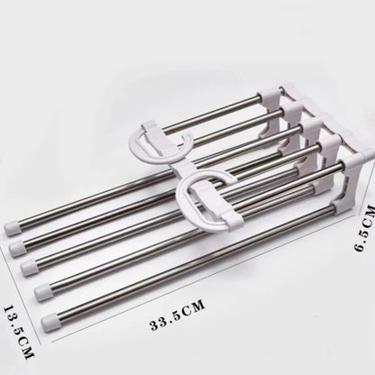 Premium Stainless Steel Multilayer Clothes Hanger  5 Tier-Closet Organizer
