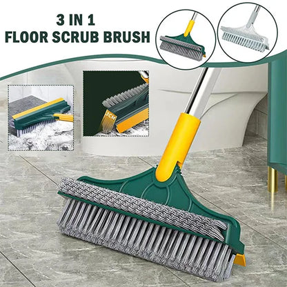 2 In 1 Long Handle Cleaning Brush Removable Wiper