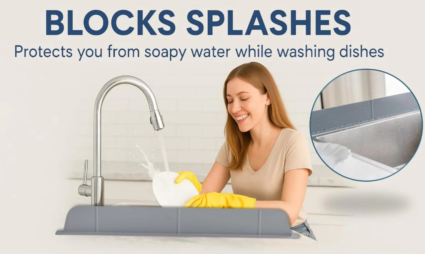 Kitchen Sink Splash Guard – Extra Wide Water Protection
