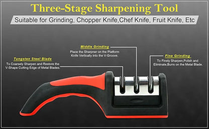 3-Stage Knife Sharpener – Repair, Sharpen & Polish