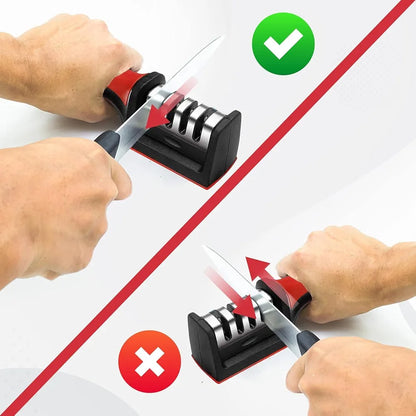 3-Stage Knife Sharpener – Repair, Sharpen & Polish