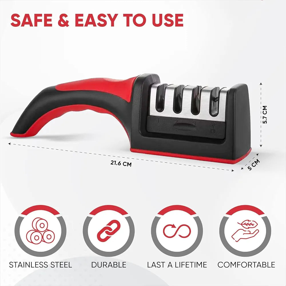 3-Stage Knife Sharpener – Repair, Sharpen & Polish