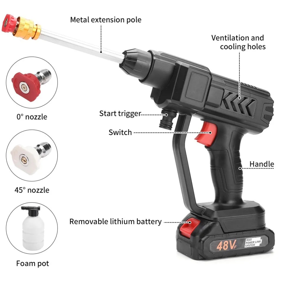 Portable High-Pressure Washer Gun (Premium Quality)