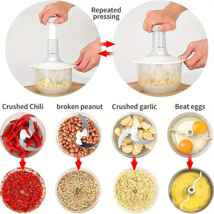 Multifunctional Manual Hand Push Chopper and Mixer