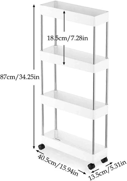 4-Tier Slim Rolling Storage Cart