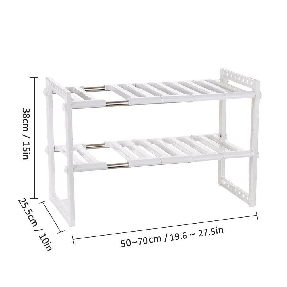 Stainless Steel Storage Organizer Adjustable Kitchen Rack Holder