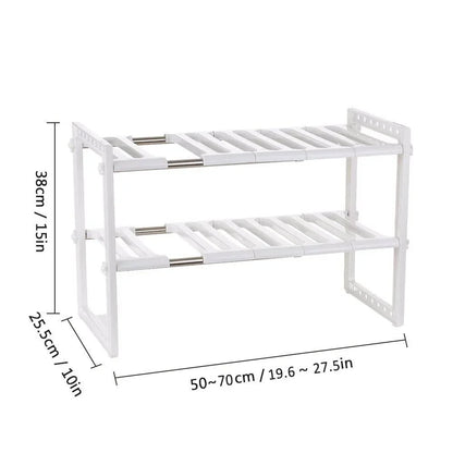 Stainless Steel Storage Organizer Adjustable Kitchen Rack Holder