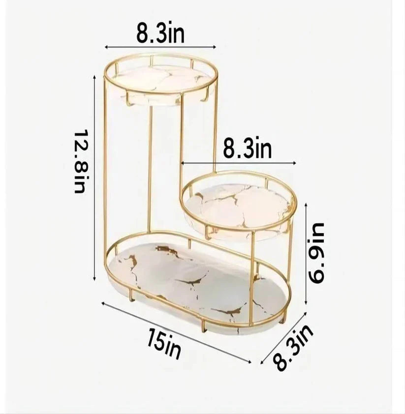 3-Tier Storage Tray for Makeup, Toiletries, & Home Decor