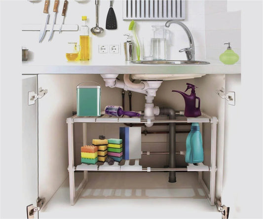 Stainless Steel Storage Organizer Adjustable Kitchen Rack Holder