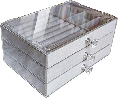 ACRYLIC VALVET JEWELLEY BOX