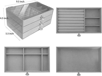 ACRYLIC VALVET JEWELLEY BOX
