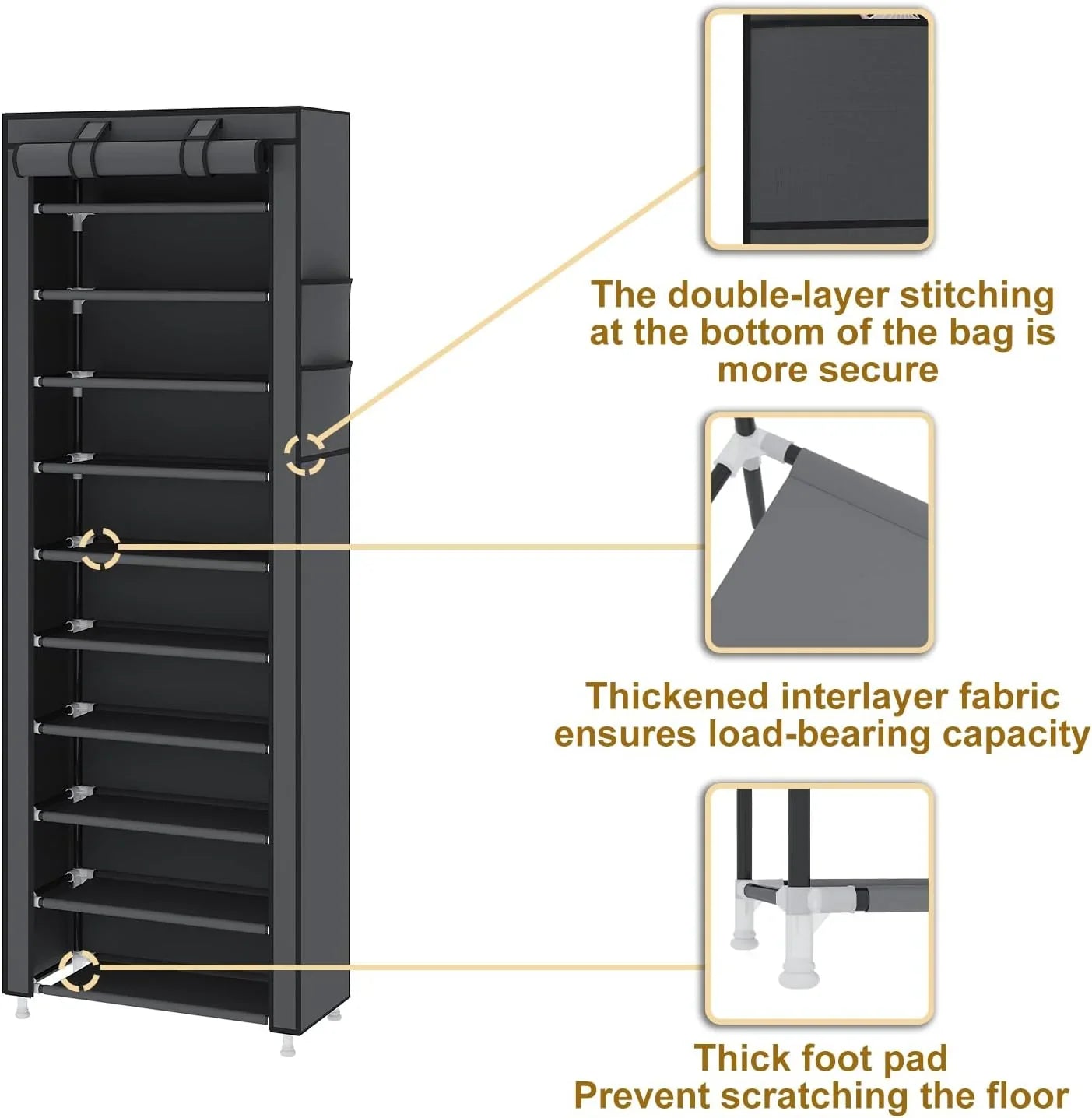 10 LAYERS WARDROBE STYLE SHOE RACK