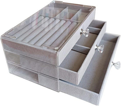 ACRYLIC VALVET JEWELLEY BOX