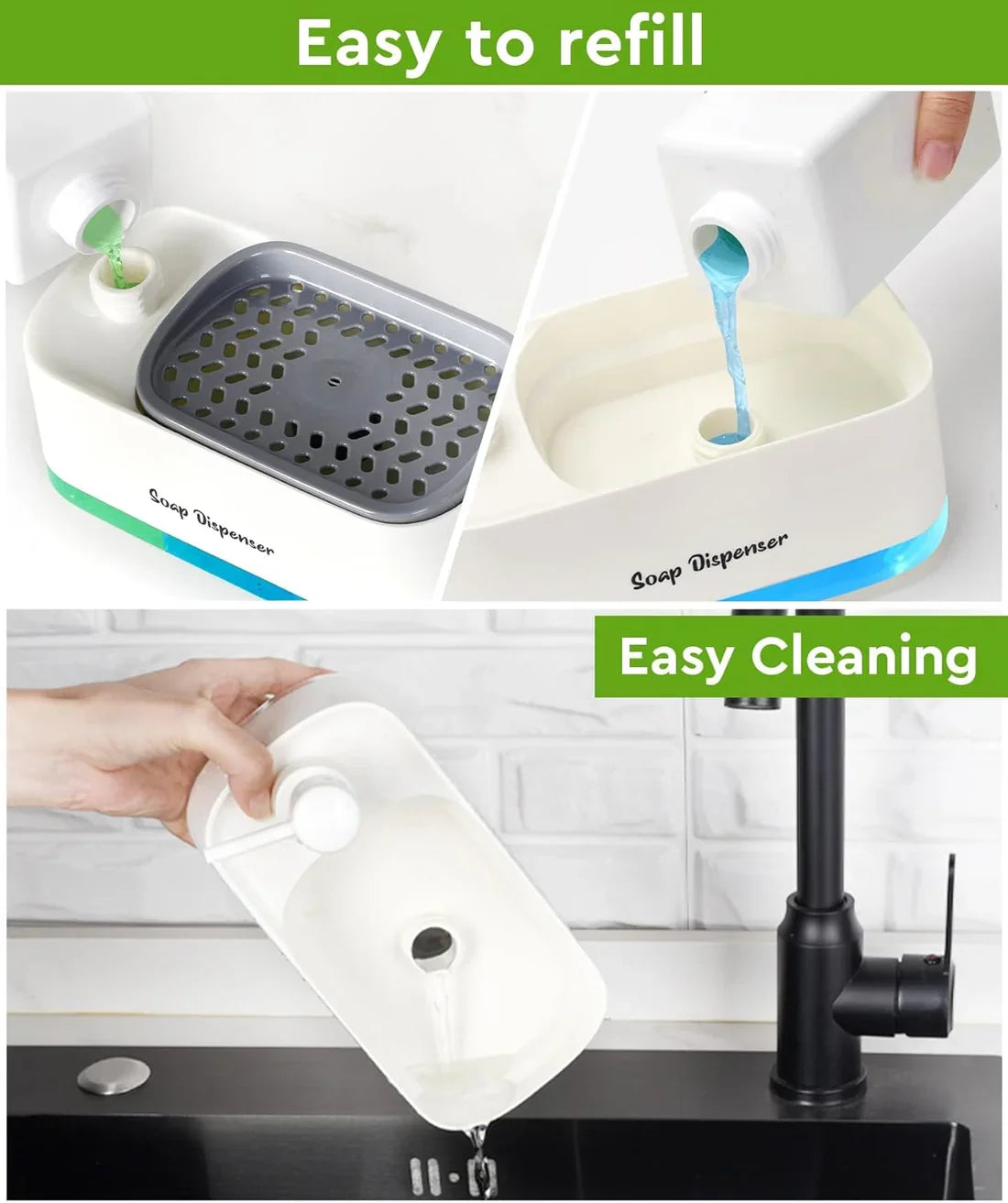 2-in-1 Hand and Dish Soap Dispenser Premium Quality