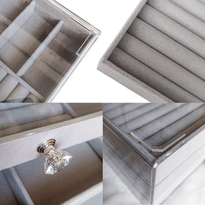 ACRYLIC VALVET JEWELLEY BOX