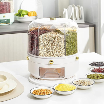 6 IN 1 260 ROTATING RICE AND FOOD STORAGE DISPENSER (5KG)