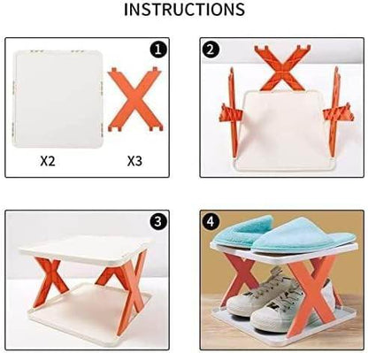 Adjustable Stackable Shoe Rack Organizer X Shape