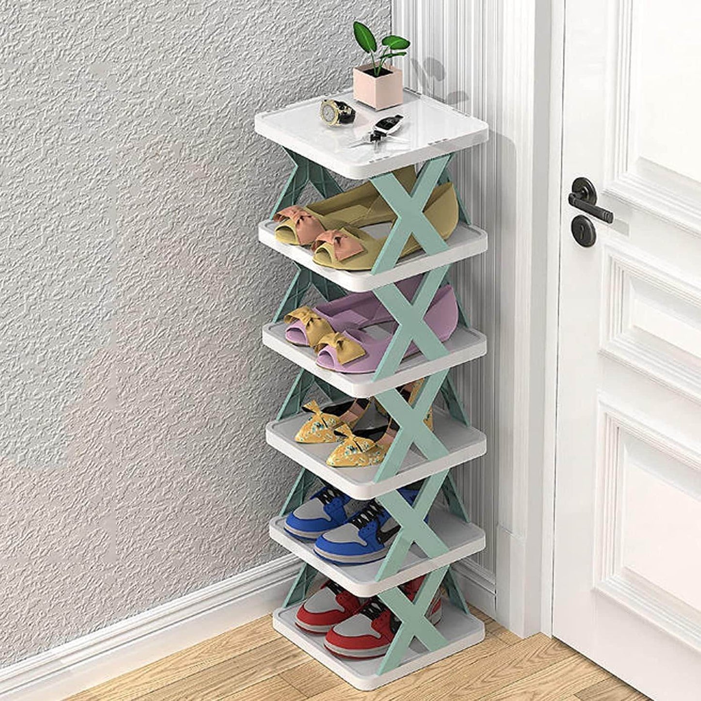 Adjustable Stackable Shoe Rack Organizer X Shape