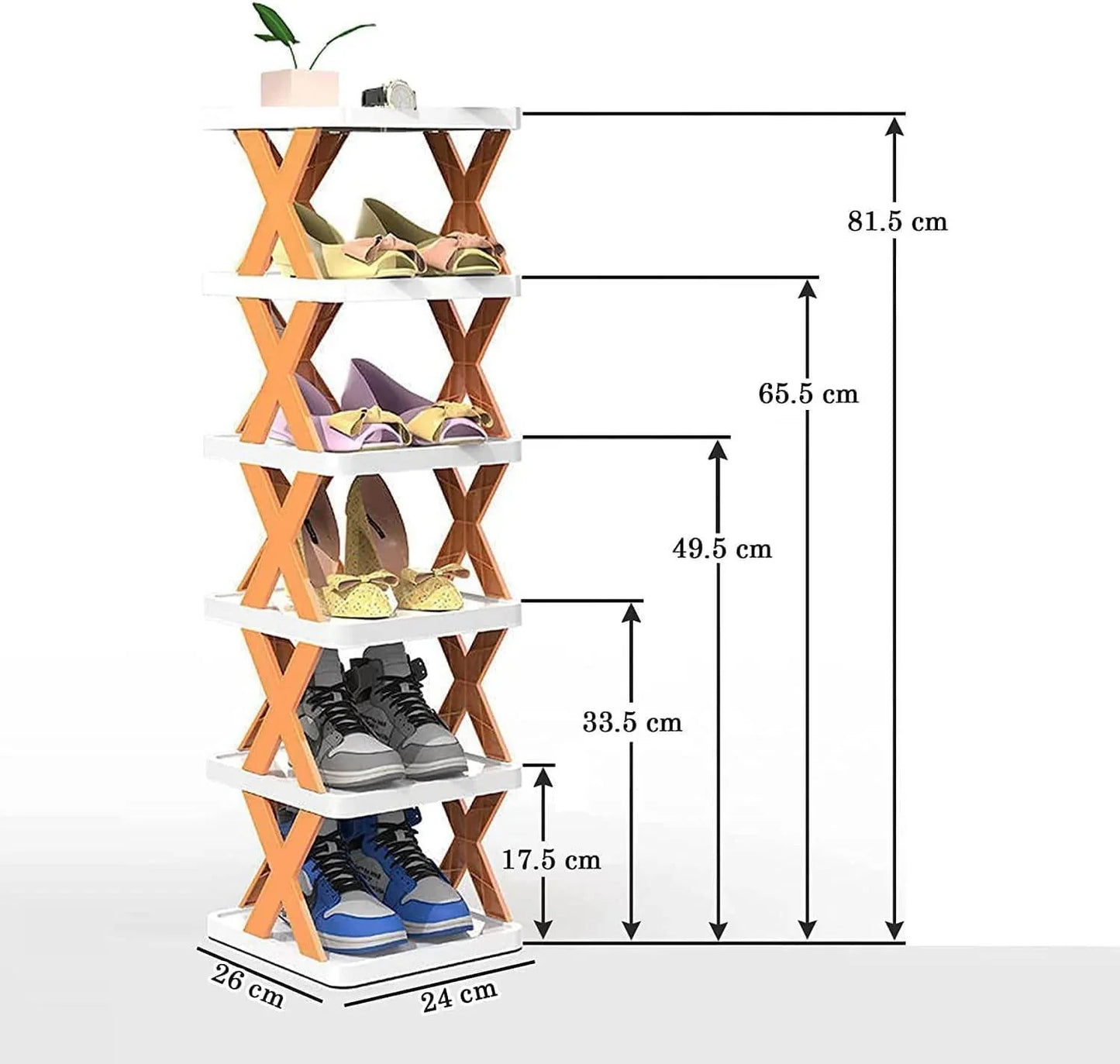 Adjustable Stackable Shoe Rack Organizer X Shape