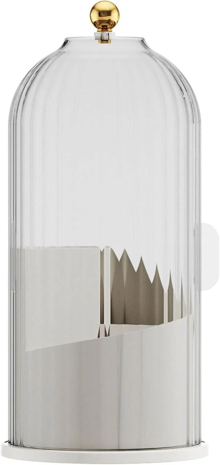 360° Rotating Makeup Brush Holder with Lid – Dustproof Vanity Organizer for Brushes & Cosmetics