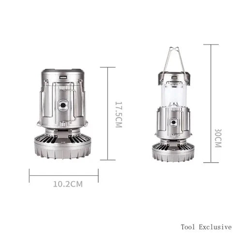 3 IN 1 PORTABLE SOLAR LATERN + FAN + POWER BANK