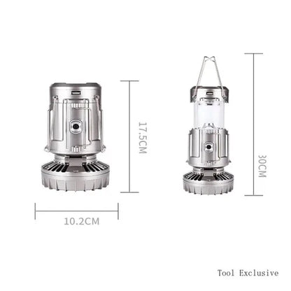 3 IN 1 PORTABLE SOLAR LATERN + FAN + POWER BANK
