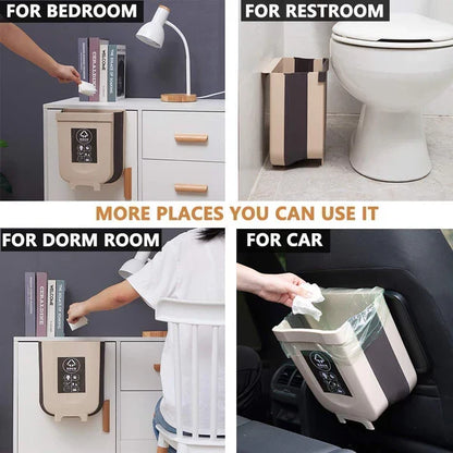 Wall Mounted Foldable Kitchen Trash Can