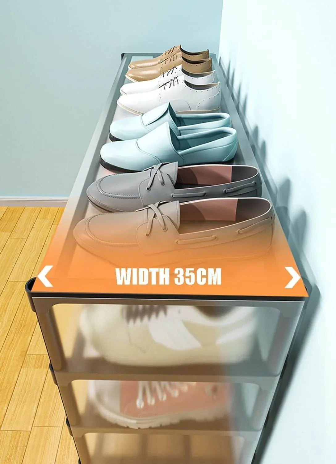 Metal Shoe Rack with Coat Hooks – Dustproof Entryway Shoe Cabinet & Organizer