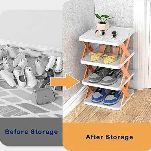 Adjustable Stackable Shoe Rack Organizer X Shape