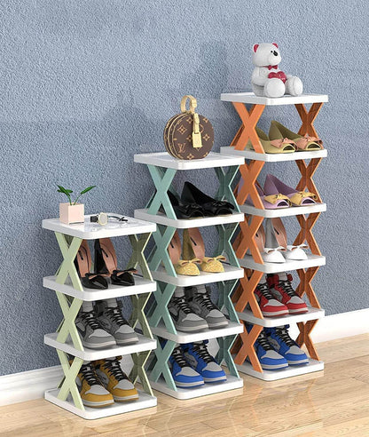 Adjustable Stackable Shoe Rack Organizer X Shape
