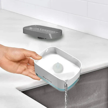 2-in-1 Soap Pump Dispenser with Sponge |  Dish Soap Liquid Holder