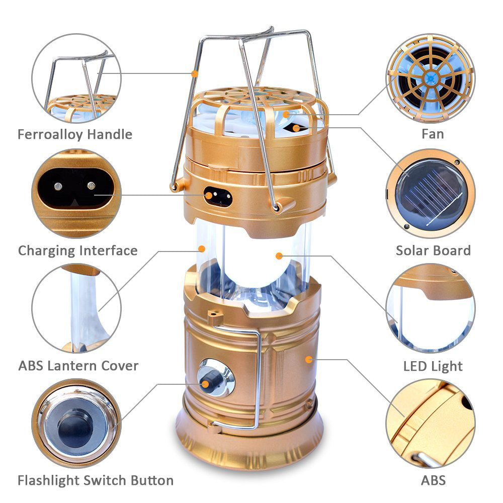 3 IN 1 PORTABLE SOLAR LATERN + FAN + POWER BANK