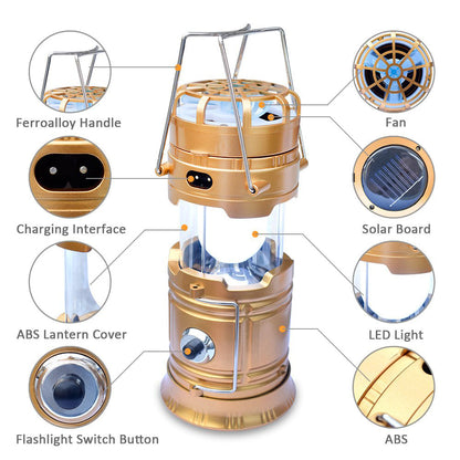 3 IN 1 PORTABLE SOLAR LATERN + FAN + POWER BANK