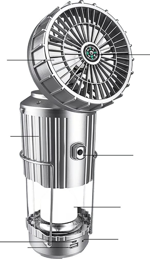 3 IN 1 PORTABLE SOLAR LATERN + FAN + POWER BANK