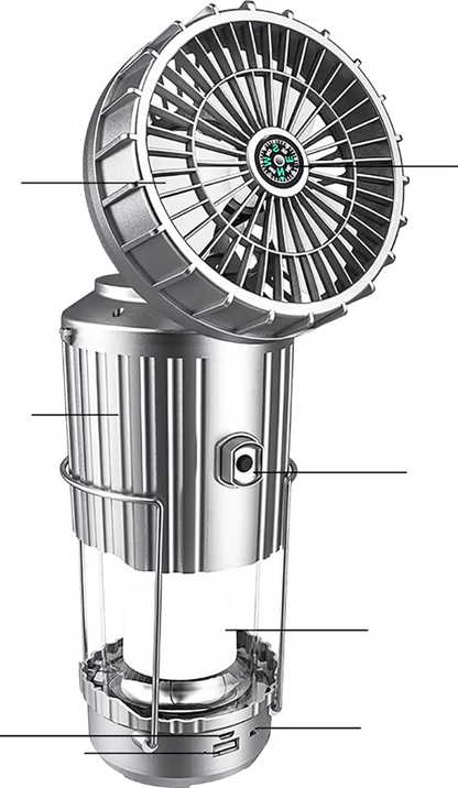 3 IN 1 PORTABLE SOLAR LATERN + FAN + POWER BANK