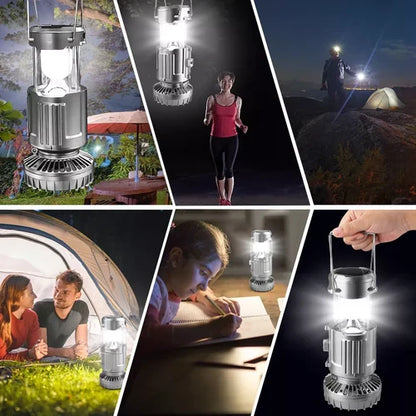 3 IN 1 PORTABLE SOLAR LATERN + FAN + POWER BANK