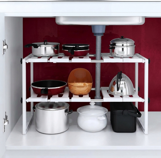 Stainless Steel Storage Organizer Adjustable Kitchen Rack Holder