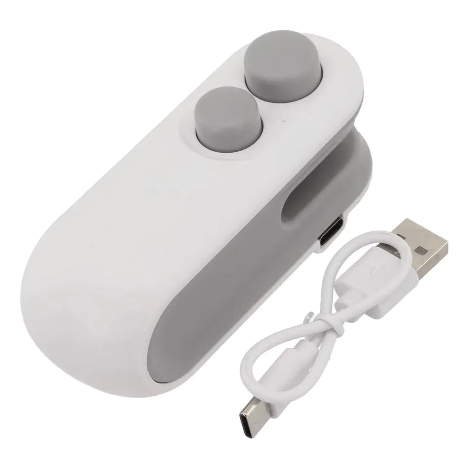2 in 1 USB Rechargeable Magnetic Bag Sealer with Cutter & Long Lasting Battery.