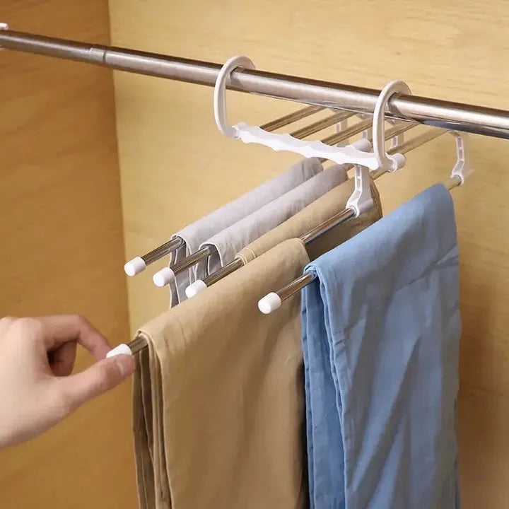 Premium Stainless Steel Multilayer Clothes Hanger  5 Tier-Closet Organizer
