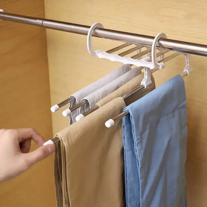 Premium Stainless Steel Multilayer Clothes Hanger  5 Tier-Closet Organizer