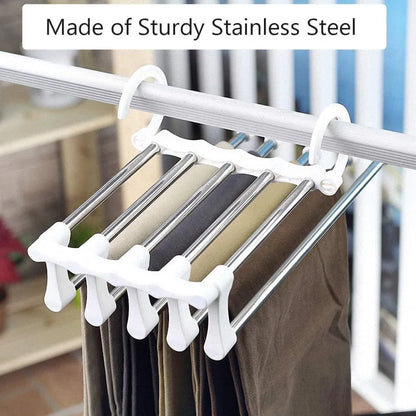 Premium Stainless Steel Multilayer Clothes Hanger  5 Tier-Closet Organizer