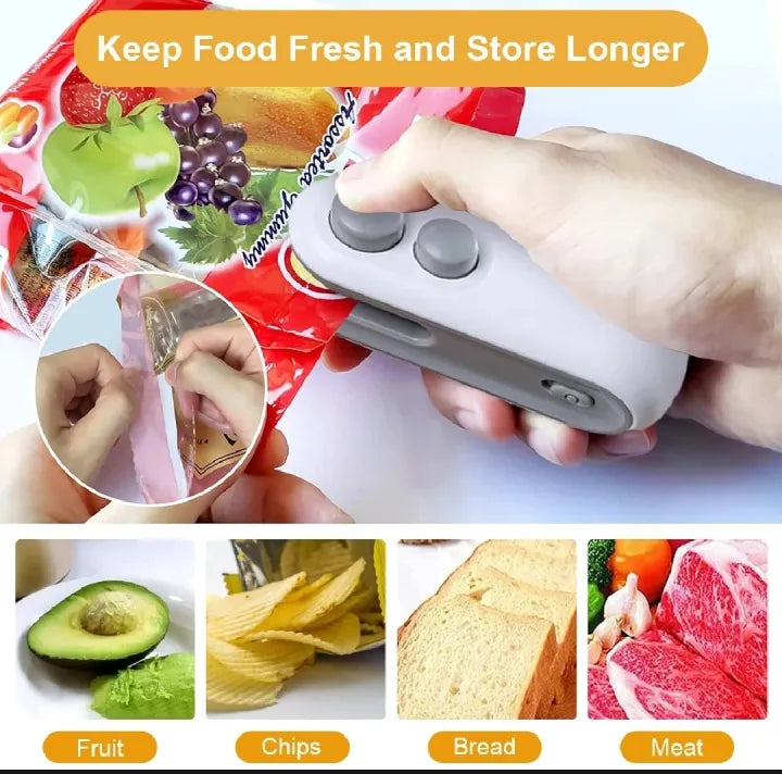 2 in 1 USB Rechargeable Magnetic Bag Sealer with Cutter & Long Lasting Battery.