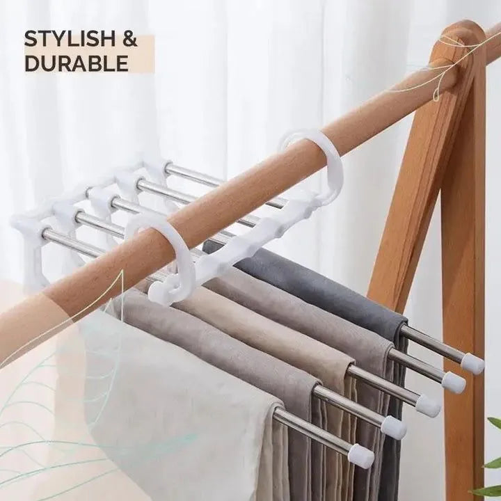 Premium Stainless Steel Multilayer Clothes Hanger  5 Tier-Closet Organizer
