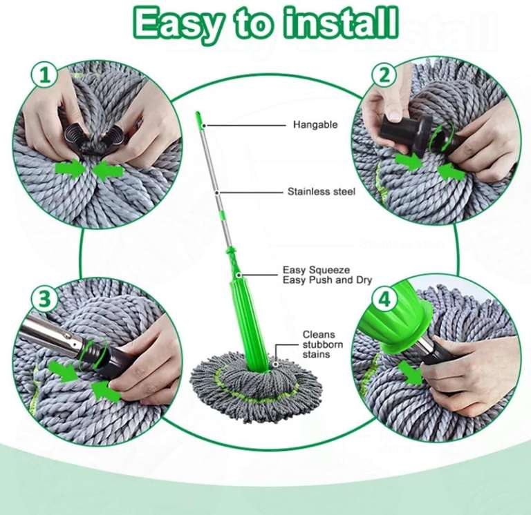 Self-Squeezing Premium Microfiber Floor Cleaning Mop – Durable & Easy to Use